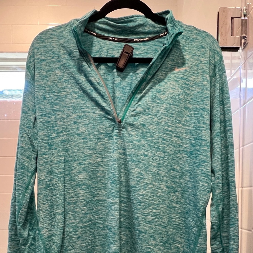 XL Nike Dry Fit Quarter Zip Green and White